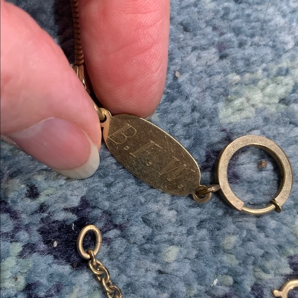 Vintage 12k Gold 19” snake Chain Fob for a Pocket Watch w two clasps - Picture 5 of 9